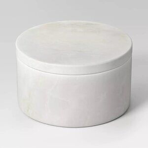 Onyx‎ Stone Statement Container White Round Storage w/ Lid - Threshold, Target